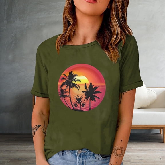 Rezuofi 1 Pcs Beach Shirts for Women Short Sleeve Hawaiian Shirt Casual Summer Vacation Blouses