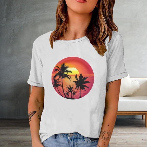 Rezuofi 1 Pcs Beach Shirts for Women Short Sleeve Hawaiian Shirt Casual Summer Vacation Blouses