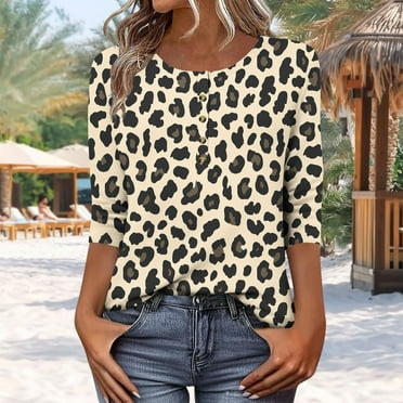 Rezuofi 1 Pcs Blouses for Women Dressy Casual 3/4 Length Sleeve Womens Tops with Smocked Cuffs
