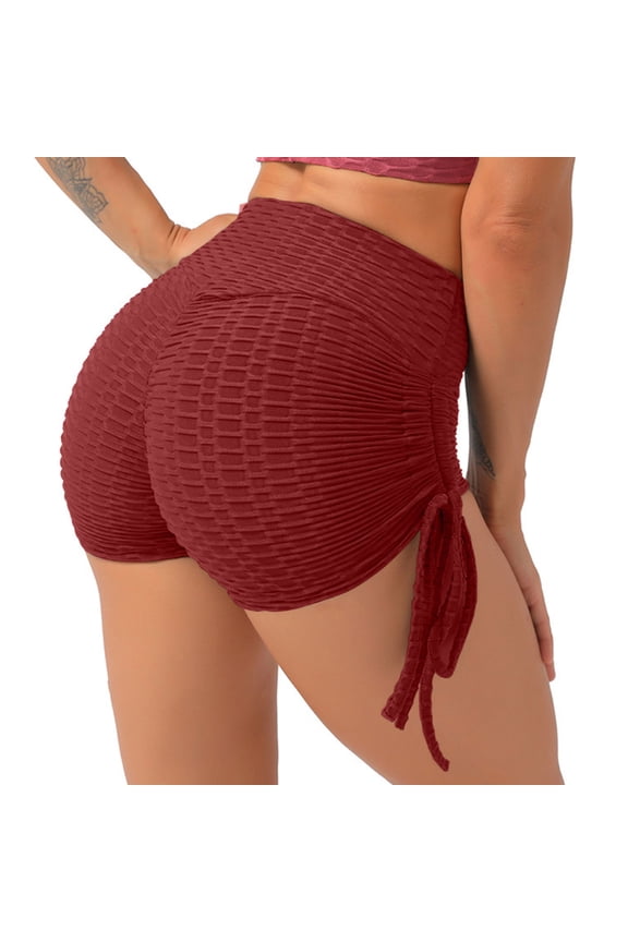 1 Pcs Booty Shorts for Women Butt Lift TIK TOK Leggings Shorts Scrunch Workout High Waisted Textured Hot Pants Clearance