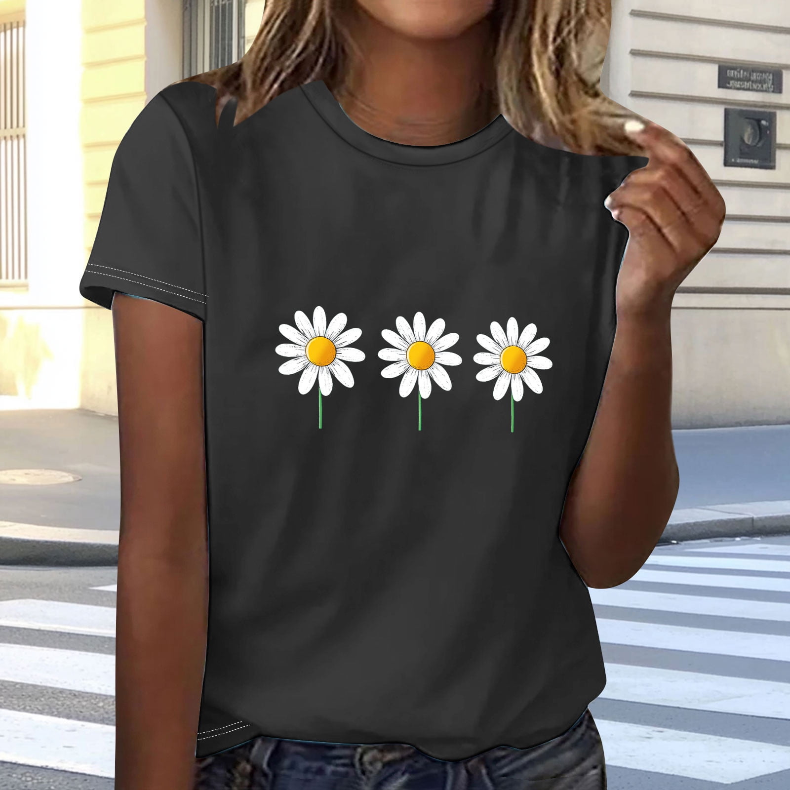 Rezuofi 1 Pcs Daisy Shirts for Women Oversized T Shirts Flower Rezuofi 1 Pcs Daisy Shirts for Women Oversized T Shirts Flower