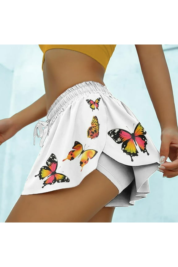 1 Pcs High Waisted Mini Pleated Skirts for Women Sexy Flowy Ruffled Pole Dance Skirts Culottes Hot Pants Solid Sheer Shorts Skorts