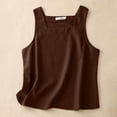 thumbnail image 1 of Rezuofi 1 Pcs Linen Crop Tank Tops for Women Summer Square Neck Sleeveless Casual Loose Cute Cotton Linen Tops, 1 of 8