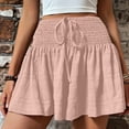 thumbnail image 1 of Rezuofi 1 Pcs Shorts for Women Ruffled Hem Shorts High Waisted Drawstring Shorts Flowy Casual Shorts Summer Skirt Shorts 2025, 1 of 8