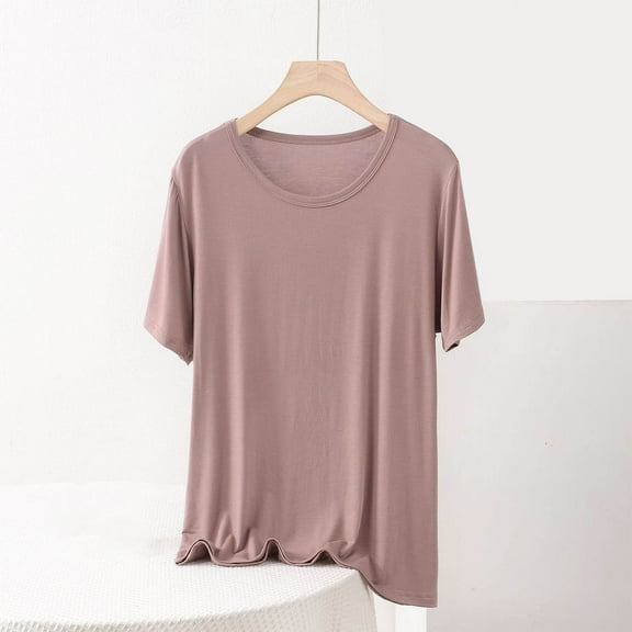 Rezuofi 1 Pcs T-Shirts for Women - Short Sleeve Basic Tees Soft Crew Neck Trendy Summer Tops for Casual Outfits 2025