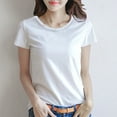 thumbnail image 1 of Rezuofi 1 Pcs Women's Crewneck Slim Fitted Short Sleeve T-Shirt Stretchy Bodycon Basic Tee Tops, 1 of 4