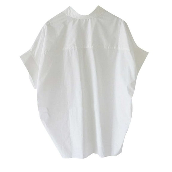 Rezuofi 1 Pcs Women's Short Sleeve Chiffon Blouses for Office Work Business Attire Collared Shirts