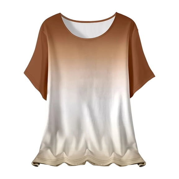 Rezuofi 1 Pcs Women's Summer Dressy Casual Short Sleeve Shirts Crewneck Silk Satin Business Office Work Blouse Tops