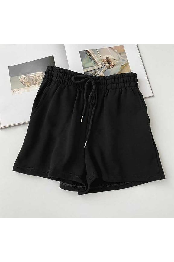 1 Pcs Women's Sweat Shorts with Pockets Cotton French Terry Drawstring Summer Workout Casual Lounge Shorts