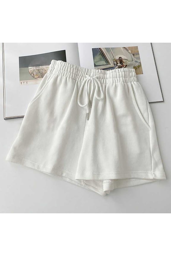 1 Pcs Women's Sweat Shorts with Pockets Cotton French Terry Drawstring Summer Workout Casual Lounge Shorts