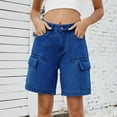 thumbnail image 1 of Rezuofi 1 Pcs Womens 2025 Trendy High Waisted Denim Shorts Bermuda Shorts Baggy Y2K Cargo Shorts Casual Summer Jean Shorts Jorts Clearance, 1 of 7