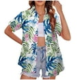 thumbnail image 1 of Rezuofi 1 Pcs Womens Hawaiian Shirts Open Front Soft Cool Floral Tropical Shirt Summer V Neck Short Sleeve Button Up Blouses Tops, 1 of 4