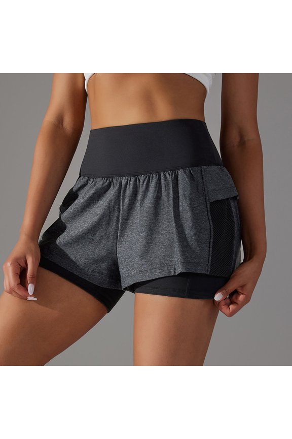 1 Pcs Womens High Waisted Athletic Shorts Ruffle Tiered Running Workout Tennis Shorts with Build in Shorts