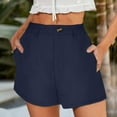 thumbnail image 1 of Rezuofi 1 Pcs Womens Summer Shorts Mid-Waist Cuffed Hem Corduroy Shorts with Pockets Clearance, 1 of 6