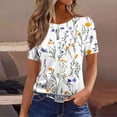 thumbnail image 1 of Rezuofi 1 Pcs Womens Summer Top 2025 New Casual Short Sleeve Pleated Crew Neck Basic Tee Shirts, 1 of 6
