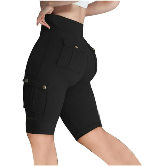 Rezuofi 2 Pcs Biker Shorts Women, Tummy Control, High Waisted Short Leggings Knee Length, Womens Gym Workout Long Shorts