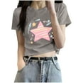 thumbnail image 1 of Rezuofi 2 Pcs Cowgirl Shirt Women Embroidery Western Outfits PU Leather Star Graphic Tees Short Sleeve Tops 2025, 1 of 6