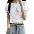 thumbnail image 1 of Rezuofi 2 Pcs Cowgirl Shirt Women Embroidery Western Outfits PU Leather Star Graphic Tees Short Sleeve Tops, 1 of 6