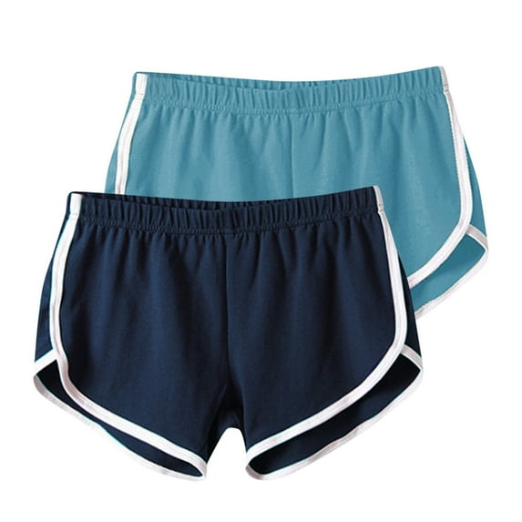 Rezuofi 2 Pcs Dolphin Hem Shorts for Women Sport Booty Shorts Casual Summer Athletic Shorts Breathable Gym Workout Shorts