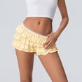 thumbnail image 1 of Rezuofi 2 Pcs Ruffle Bloomer Shorts, Layered Ruffled Bloomers for Women, Cute Lace Mini Bow, Going Out Concert Music Festival, 1 of 7