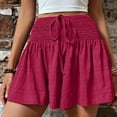 thumbnail image 1 of Rezuofi 2 Pcs Shorts for Women Ruffled Hem Shorts High Waisted Drawstring Shorts Flowy Casual Shorts Summer Skirt Shorts 2025, 1 of 8