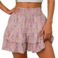 thumbnail image 1 of Rezuofi 2 Pcs Shorts for Women Trendy Summer High Waisted Ruffle Tiered Skirt Skorts Dressy Casual Cute Flowy Beach Vacation Shorts, 1 of 5