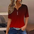 thumbnail image 1 of Rezuofi 2 Pcs Summer Tops for Women 2025 Button V Neck Boho Short Sleeve Shirts Casual Loose Comfy Tunic Trendy Pullover, 1 of 5