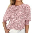 thumbnail image 1 of Rezuofi 2 Pcs Women's Polka Dot Short Sleeve Blouse Tops Ladies Casual Office Work Crew Neck T-Shirt Clearance, 1 of 6