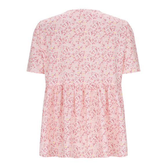 Rezuofi 2 Pcs Women's Short Sleeve Shirts Floral Summer Tops Loose Fit for Leggings