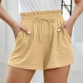 thumbnail image 1 of Rezuofi 2 Pcs Women's Shorts 2025 Summer Casual Beach Bermuda High Waist Linen Shorts for Women Trendy, 1 of 4