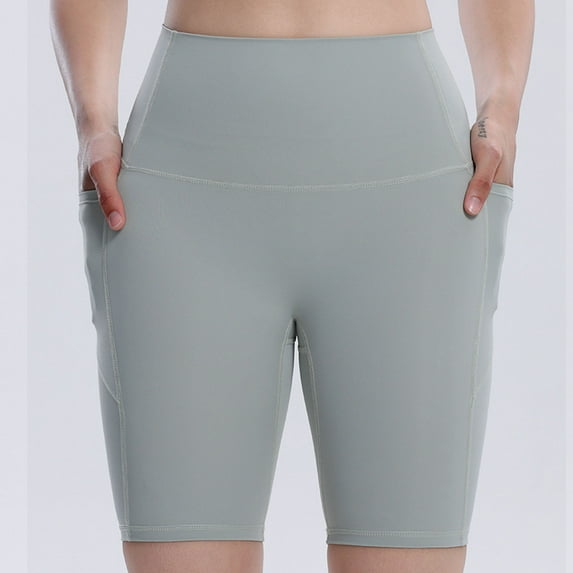 Rezuofi 2 Pcs Women's Tummy Control Biker Shorts 2.0 with Pockets High Waist Athletic Workout Yoga Shorts