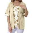 thumbnail image 1 of Rezuofi 2 Pcs Womens Kimono Beach Cover Up Chiffon Cardigan Floral Tops Loose Capes, 1 of 5