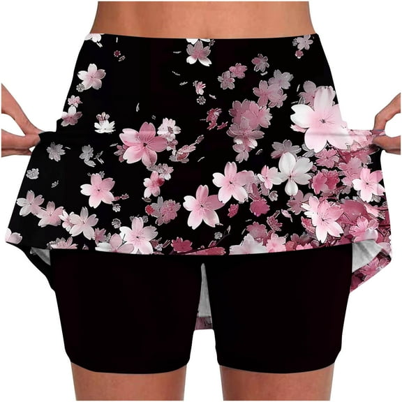 Rezuofi 2 Pcs Womens Skorts with Pockets Tummy Control Plus Size Skorts for Women High Waist Athletic Sports Pants Skirt Casual Shorts 2025