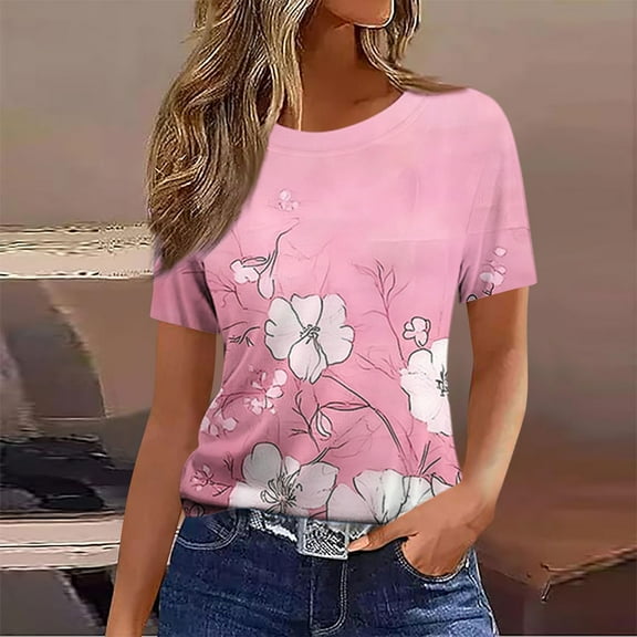 Rezuofi 2 Pcs Womens Summer Top 2025 New Casual Short Sleeve Pleated Crew Neck Basic Tee Shirts