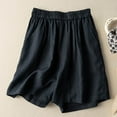 thumbnail image 1 of Rezuofi 2 Pcs Womens Wide Leg Linen Shorts Summer Casual Loose Pleated Elastic High Waisted Bermuda Shorts, 1 of 3