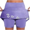 thumbnail image 1 of Rezuofi 4 Pcs Elastic Yoga Skorts for Women Solid Color Athletic Tennis Shorts Lightweight Tummy Control Floral Print 2025, 1 of 4