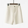 thumbnail image 1 of Rezuofi Cotton Linen Womens Bermuda Shorts Dressy Wide Leg Summer Shorts Pleated High Waisted Baggy Knee Length Short Pants 2025, 1 of 9
