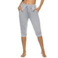 thumbnail image 1 of Rezuofi Womens Capri Pants Loose Yoga Pants Wide Leg Drawstring Comfy Lounge Pajama Capris Sweatpants with Pockets, 1 of 9