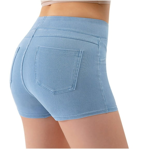 Rezuofi Womens High Waisted Shorts Elastic Waisted Tiered Ruffle Shorts Cute Summer Comfy Smocked Shorts Pleated Hem Pants