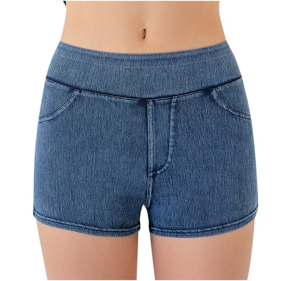 Rezuofi Womens High Waisted Shorts Elastic Waisted Tiered Ruffle Shorts Cute Summer Comfy Smocked Shorts Pleated Hem Pants