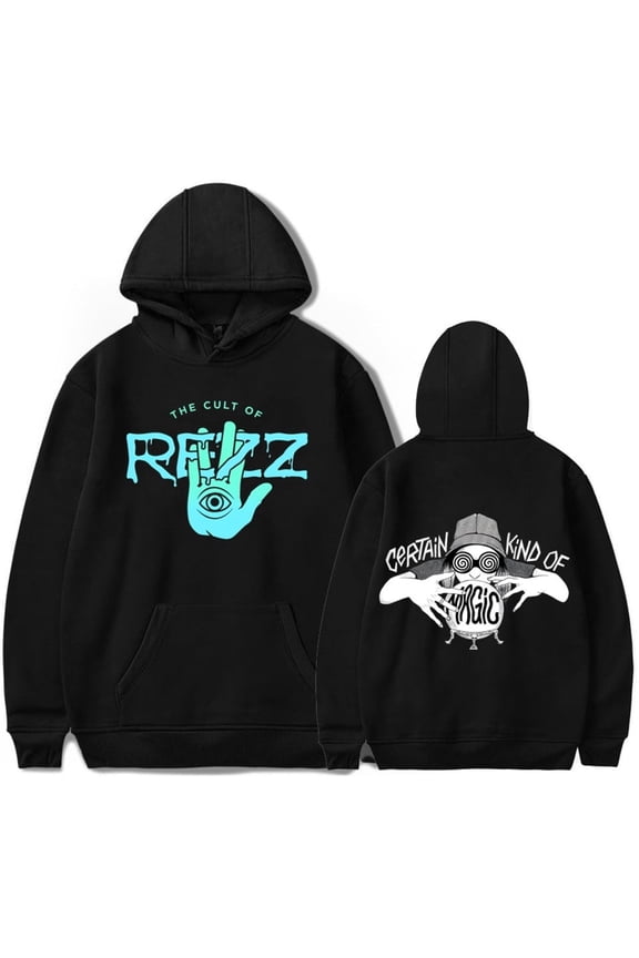 Rezz Hoodie with new printed logo, cool street women's men's fashionable pullover sweatshirt