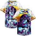 thumbnail image 1 of Rezz Inspired Washed Merch Baseball Jersey Unisex Fashion 3D Cool V-neck Short-sleeved T-shirt, 1 of 2