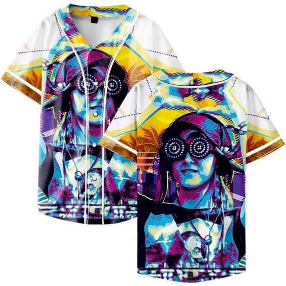 Rezz Inspired Washed Merch Baseball Jersey Unisex Fashion 3D Cool V-neck Short-sleeved T-shirt