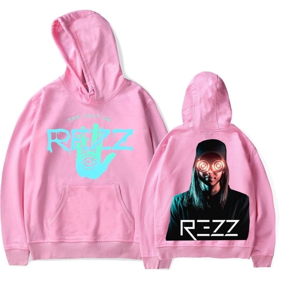 Rezz Merch Hoodie Unisex New Print Logo Cool Street Pullover Fashion Long Sleeves Sportswear,L,Pink