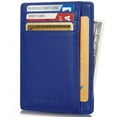 thumbnail image 1 of Rfid Blocking Slim Credit Card Holder Thin Minimalist Front Pocket Genuine Leather Wallet with Id Card Window, 1 of 7