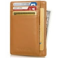 thumbnail image 1 of Rfid Blocking Slim Credit Card Holder Thin Minimalist Front Pocket Genuine Leather Wallet with Id Card Window, 1 of 7