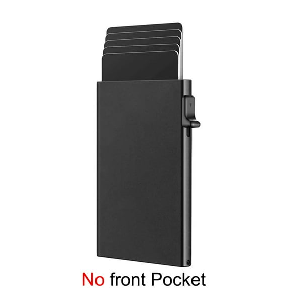 Rfid Credit Card Holder Wallet Metal Thin Bank Card Case Men Women Pop Up Minimalist Wallet Small Black Purse Metal Vallet