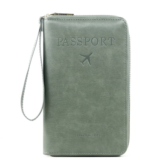 Rfid Passport Wallet, Travel Organizer, Multifunctional Zippered Passport Holder with Compact Design, Lightweight Tear-Resistant Water-Repellent Fabric for Secure Travel Storage