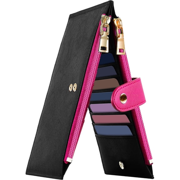 Rfid Wallet Women Bifold Multi Card Case With Zipper Pocke Credit Holder For
