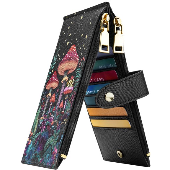 Rfid Wallet Women Large Size Bifold Multi Card Case With Zipper Pocke Credit Holder For